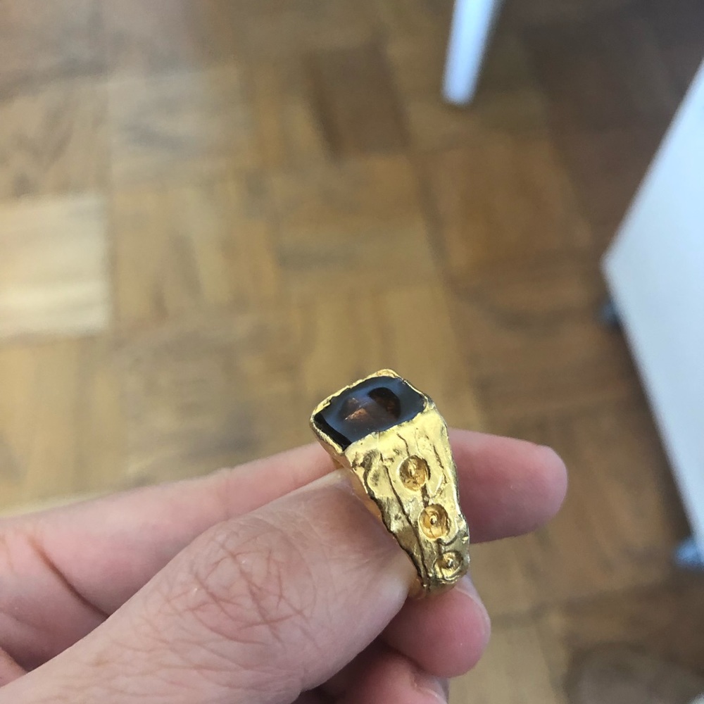 Gold brown/amber ring. Size 6.5 - Picture 4 of 6